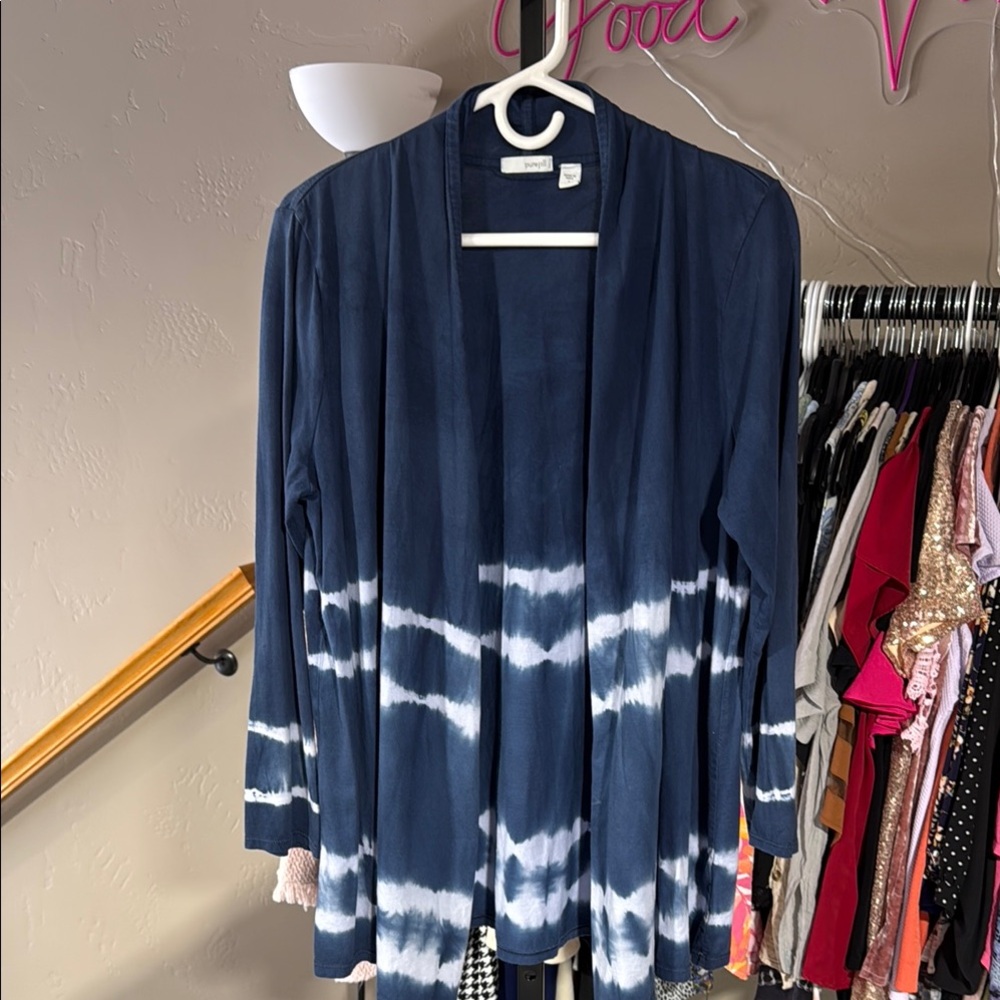 EUC J. Jill Tie-Dye Open Front Cardigan